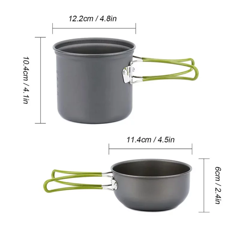 Campingpannenset met fornuis Outdoor kookset met mes Vork Lepel Outdoor Pot Reisservies Keuken Wandelen Picknick BBQ - Image 3
