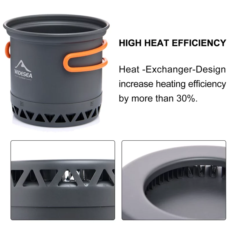 Widesea Camping 1.3L 2.3L Kookgerei Outdoor Kookset Warmte Fornuis Reizen Servies Pot Ketel Toeristische Keukengerei Apparatuur - Image 4