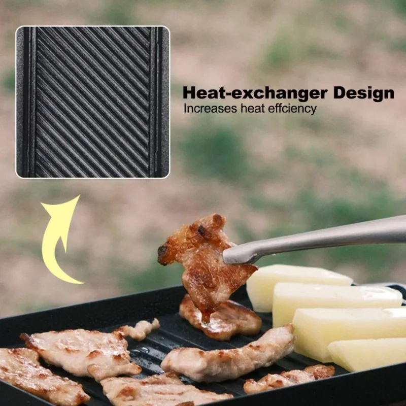 Nieuwe Mini Grillplaat Set Verdikte Hittebestendige Non Stick Rechthoek Barbecue Veelzijdige Outdoor Camping Grillpan - Image 6