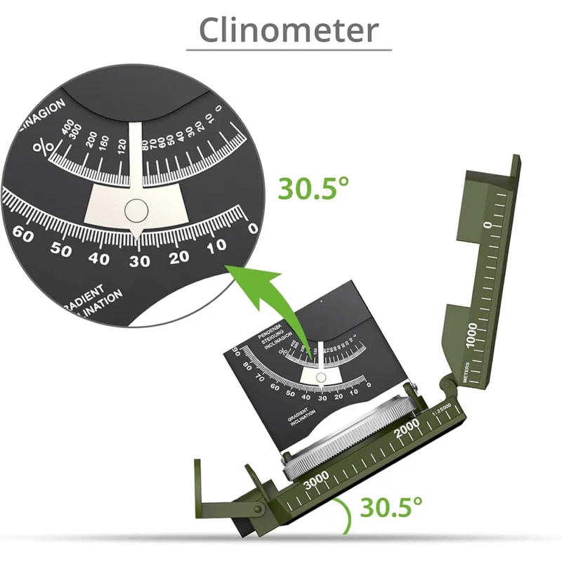 Multifunctioneel hoge precisie outdoor survival militair kompas kamperen waterdicht metaal met fluorescerend geologisch kompas - Image 4