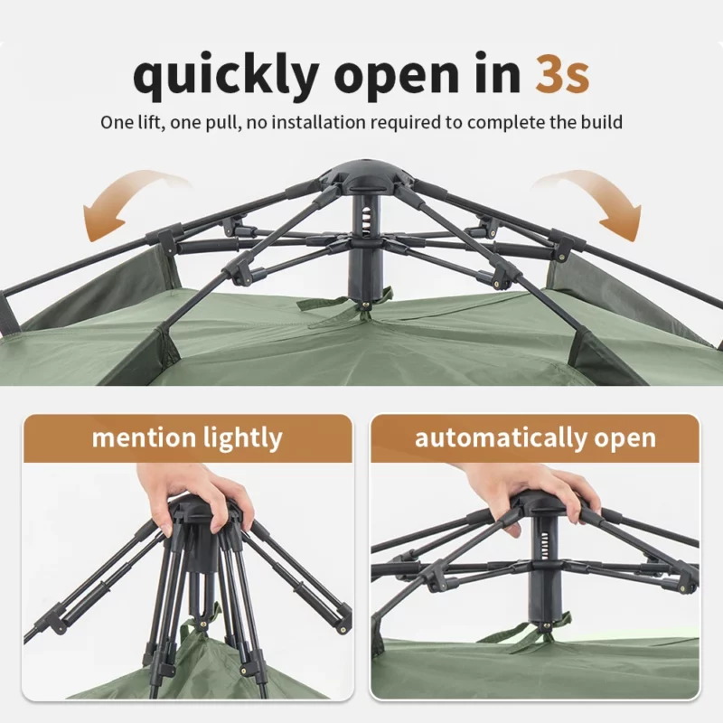 Naturehike Camping Automatische Tent One Touch Waterdicht Dak Tenten Dubbele Deur 3 Persoons Tent Outdoor Strand Vis Shelter Tent - Image 3