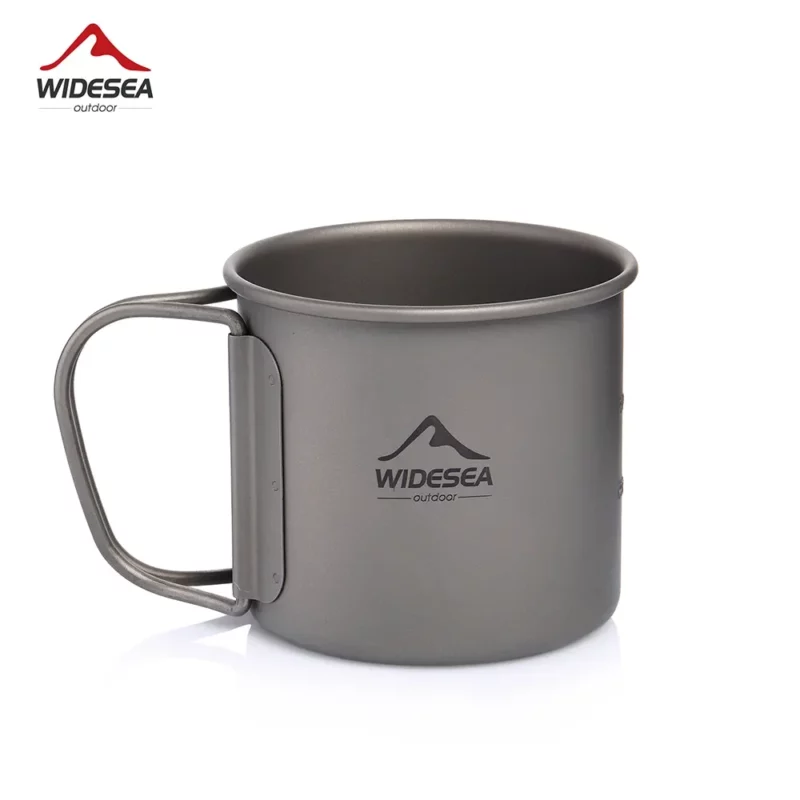 Widesea Camping Mok Titanium Cup Toerist Tafelgerei Picknick Gebruiksvoorwerpen Buiten Keukenapparatuur Reizen Kookgerei Hiking