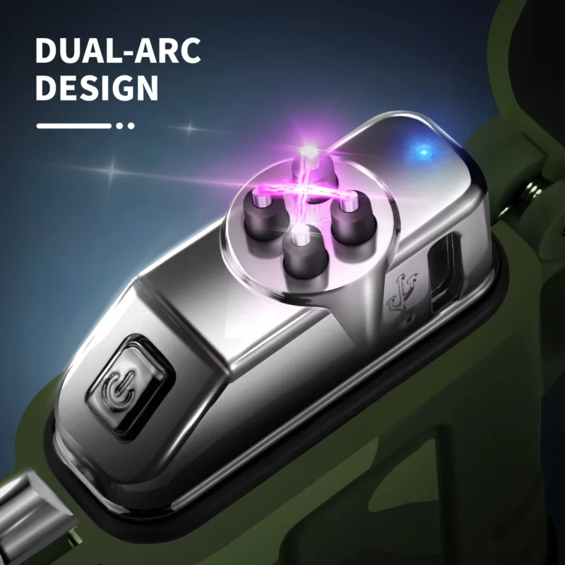 Waterdichte USB-oplaadbare elektrische aansteker Dual Arc-aansteker Vlamloze plasma-aansteker Outdoor Wandelen Camping Roken Accessoires - Image 2