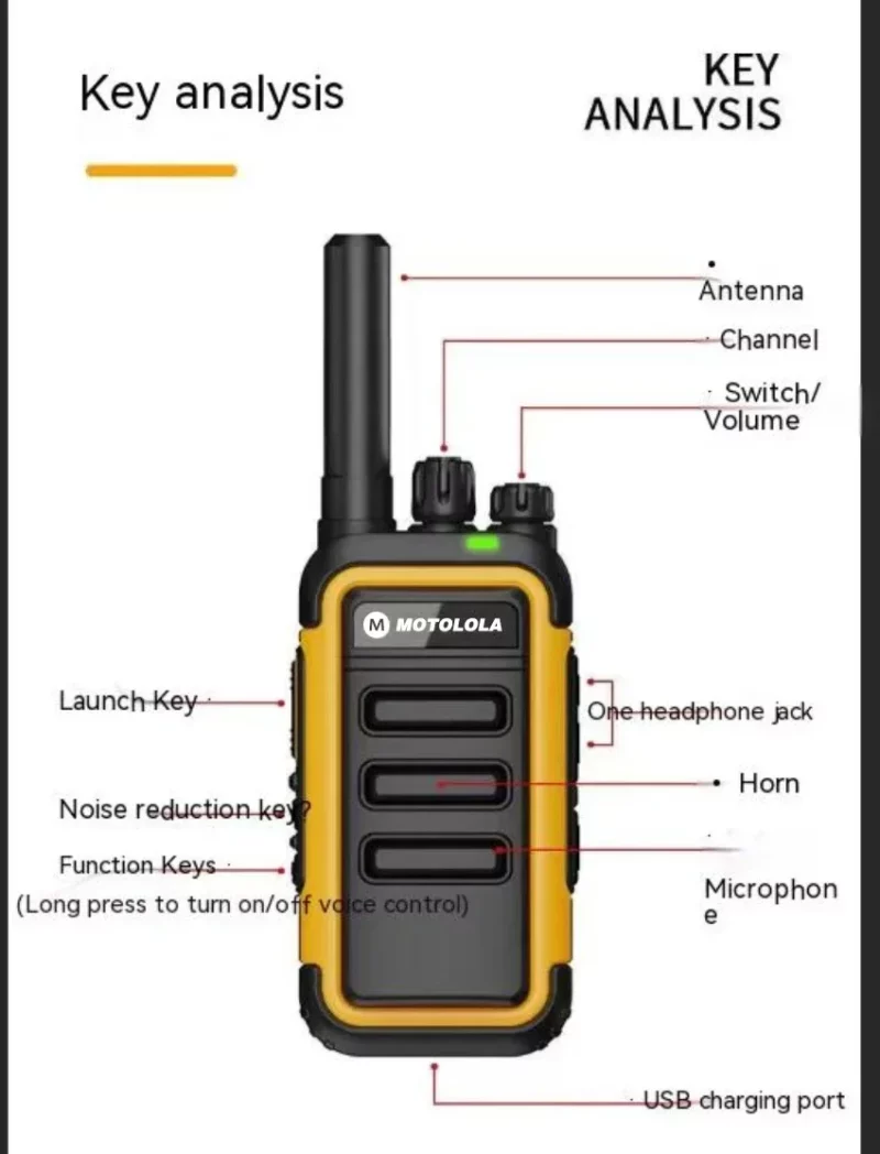 Motolola 2 Stuks Mini Walkie Talkie Draagbare Tweerichtingsradio UHF Transceiver Set Walkie-talkies Radio Walkie Talkie Lange afstand COD - Image 5