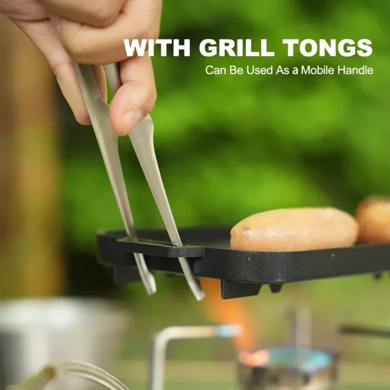 Nieuwe Mini Grillplaat Set Verdikte Hittebestendige Non Stick Rechthoek Barbecue Veelzijdige Outdoor Camping Grillpan - Image 9