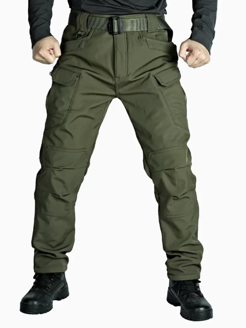5XL 6XL Flap Pocket Heren Fleece Cargobroek met rechte pijpen, losse casual tactische broek, herenwerkbroek voor wandelen, klimmen - Image 2