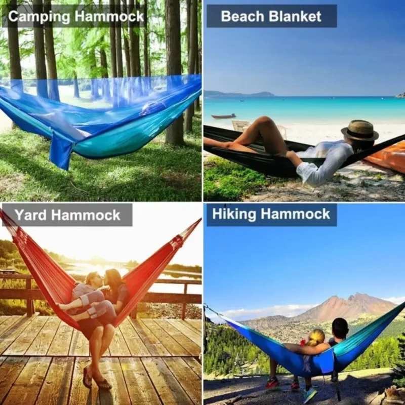 Outdoor Camping Hangmat Met Klamboe Lichtgewicht Hangmatten Hoge Sterkte Parachute Stof Opknoping Bed Netto 250x120cm - Image 4