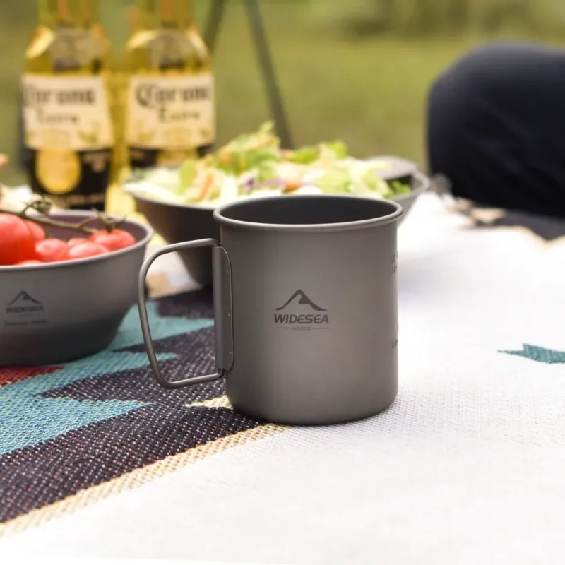 Widesea Camping Mok Titanium Cup Toerist Tafelgerei Picknick Gebruiksvoorwerpen Buiten Keukenapparatuur Reizen Kookgerei Hiking - Image 5