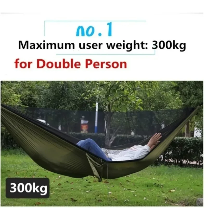 Outdoor Camping Hangmat Met Klamboe Lichtgewicht Hangmatten Hoge Sterkte Parachute Stof Opknoping Bed Netto 250x120cm - Image 5