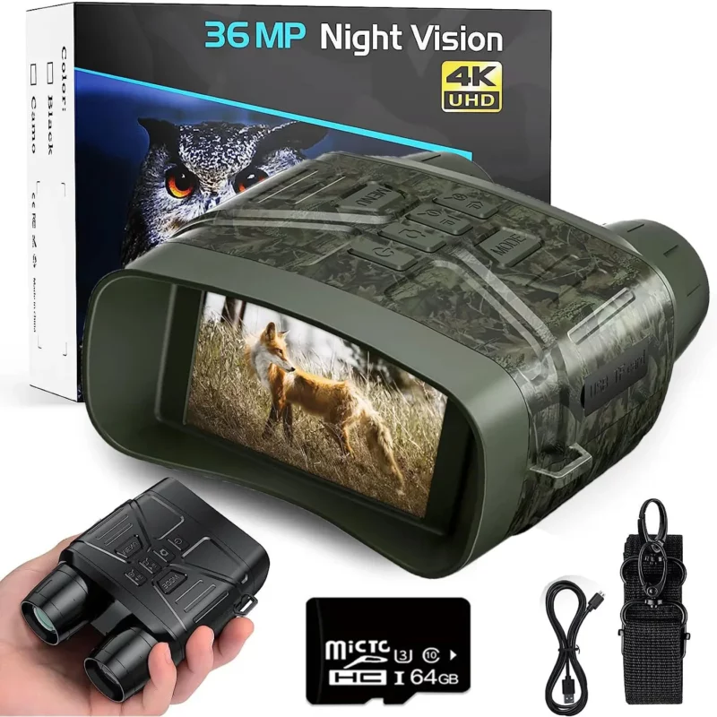 5x Digitale Zoomverrekijker, 4K Hd Infrarood 300M Nachtzichtapparaten, 4000Mah Batterij Telescoop Voor Vogels Kijken, Kamperen, Jagen