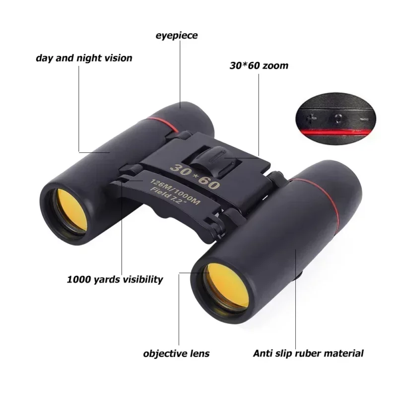 30x60 compacte zoomverrekijker Lange afstand 1000m Opvouwbaar HD Krachtige mini-telescoopOptiek Jacht Sport Kamperen Toerisme Buiten - Image 5