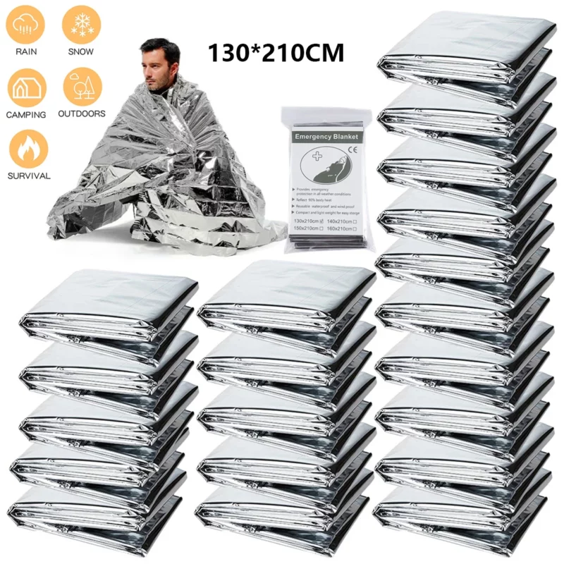 1-3PCS Nooddeken Outdoor Survival EHBO-kit Winddichte isolatie Levensreddende PET-folie Thermische militaire reddingsdeken