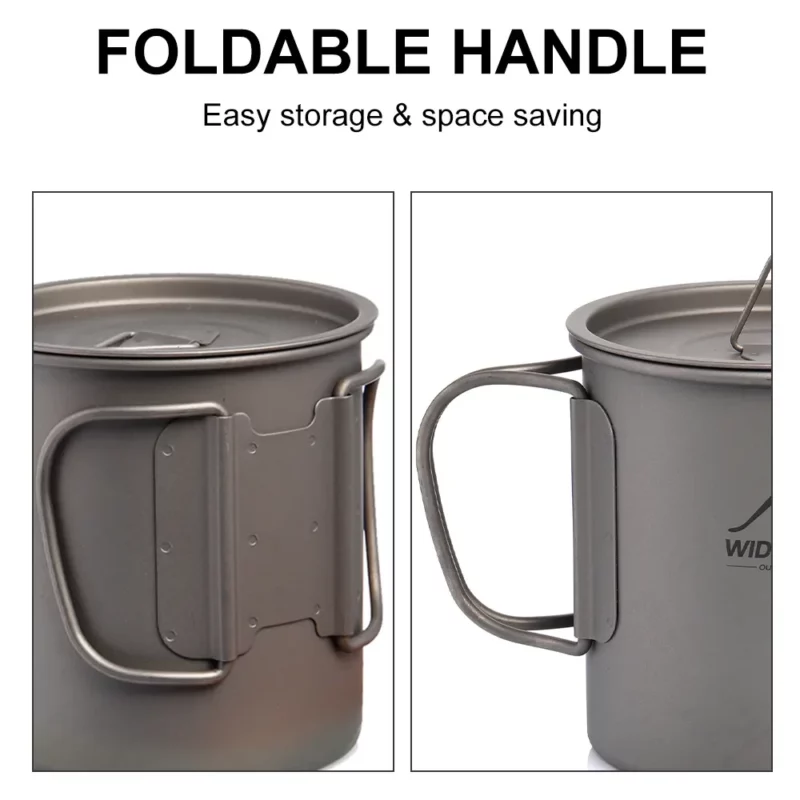 Widesea Camping Mok Titanium Cup Toerist Tafelgerei Picknick Gebruiksvoorwerpen Buiten Keukenapparatuur Reizen Kookgerei Hiking - Image 3