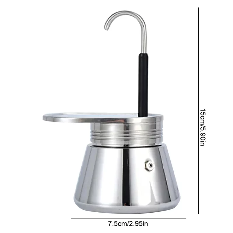 Moka Pot Enkele/Dubbele Buis 304 Roestvrijstalen Koffiepot Italiaanse Koffiepot Espresso Mini Handgiet Koffiepot Keuken Tool - Image 6