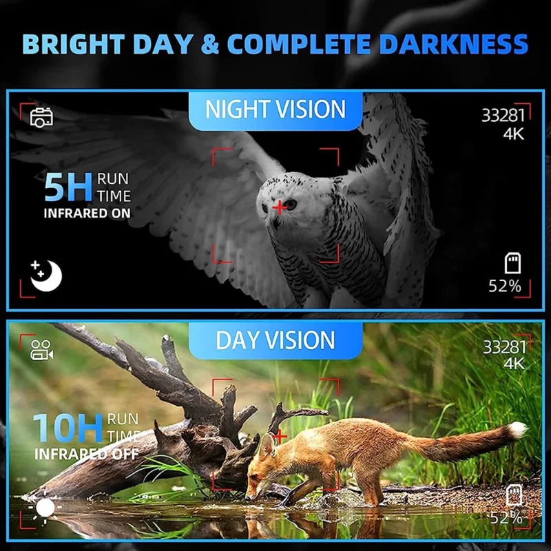 5x Digitale Zoomverrekijker, 4K Hd Infrarood 300M Nachtzichtapparaten, 4000Mah Batterij Telescoop Voor Vogels Kijken, Kamperen, Jagen - Image 4