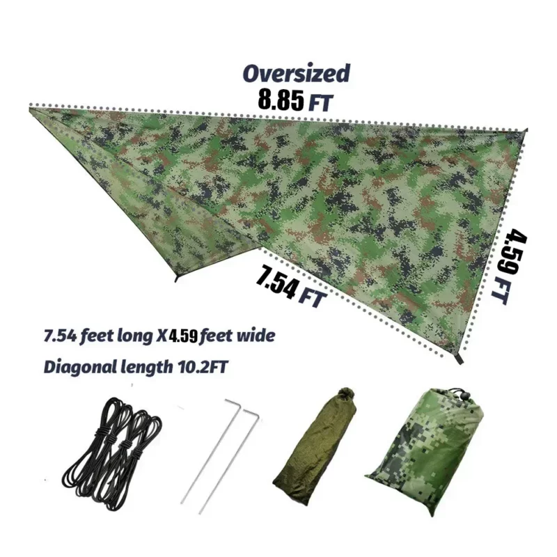 Camping Hangmat Met Regenvlieg Zeildoek En Klamboe Tent Boomriemen Draagbare Enkele Dubbele Nylon Parachute Hangmat Voor Reizen - Image 2