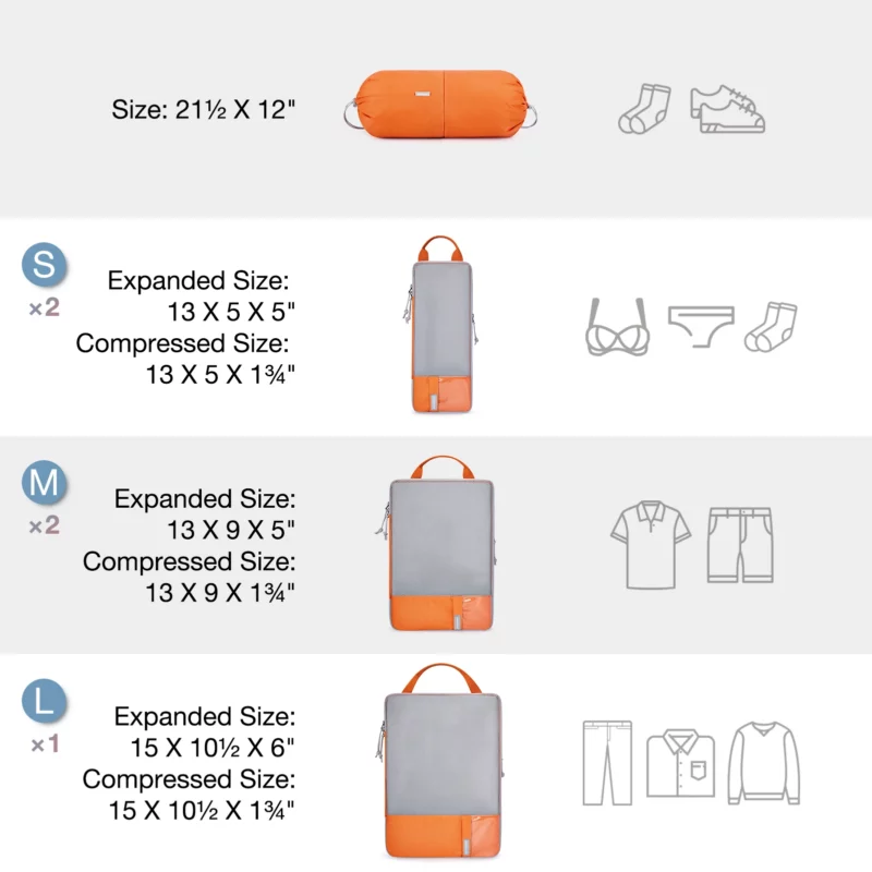 BAGSMART Verpakkingsblokjes Compressie Opbergtas Reizen Lichtgewicht Koffer Organisator Accessoires Bagage Organisator Reistas - Image 8