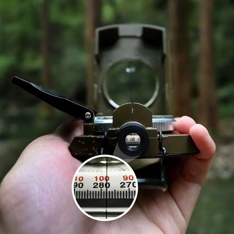 Multifunctioneel hoge precisie outdoor survival militair kompas kamperen waterdicht metaal met fluorescerend geologisch kompas - Image 6