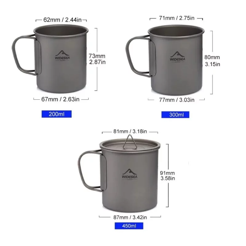 Widesea Camping Mok Titanium Cup Toerist Tafelgerei Picknick Gebruiksvoorwerpen Buiten Keukenapparatuur Reizen Kookgerei Hiking - Image 6