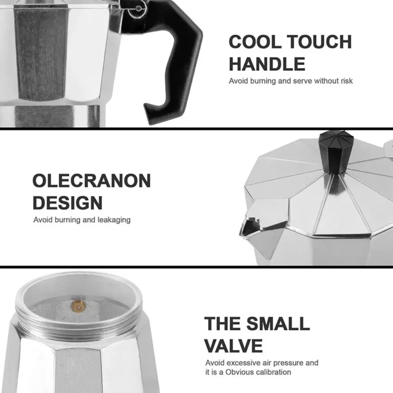 Aluminium Koffieketel Huishoudelijke Italiaanse Achthoekige Moka Koffie Theepot Kantoor Thuis Reizen Buiten Camping Servies Uitrusting - Image 5