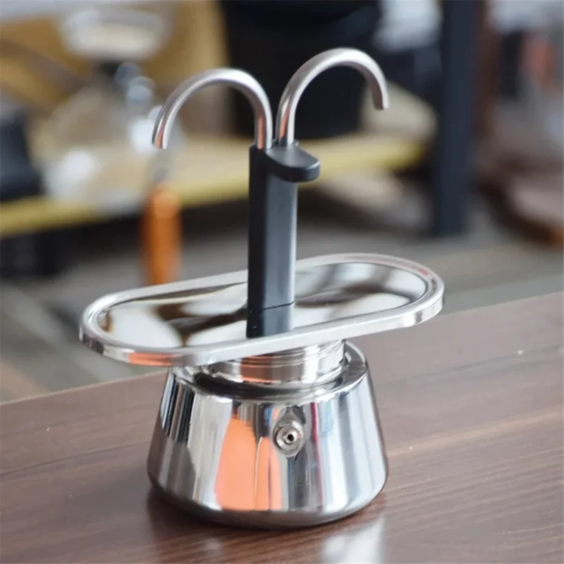Moka Pot Dubbele Kop Roestvrijstalen Mokka Koffiepot Italiaanse DIY Conduit Koffiezetapparaat Moka Koffiezetapparaat Keukengereedschap - Image 10