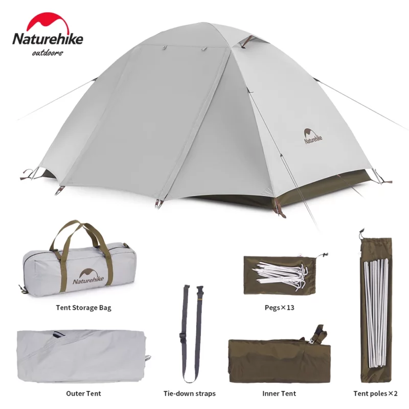 Naturehike Campingtent 2-3 personen Waterdicht UPF50+ Campingtent Buiten Ultralicht Draagbaar Wandelen Trekking Zonwering