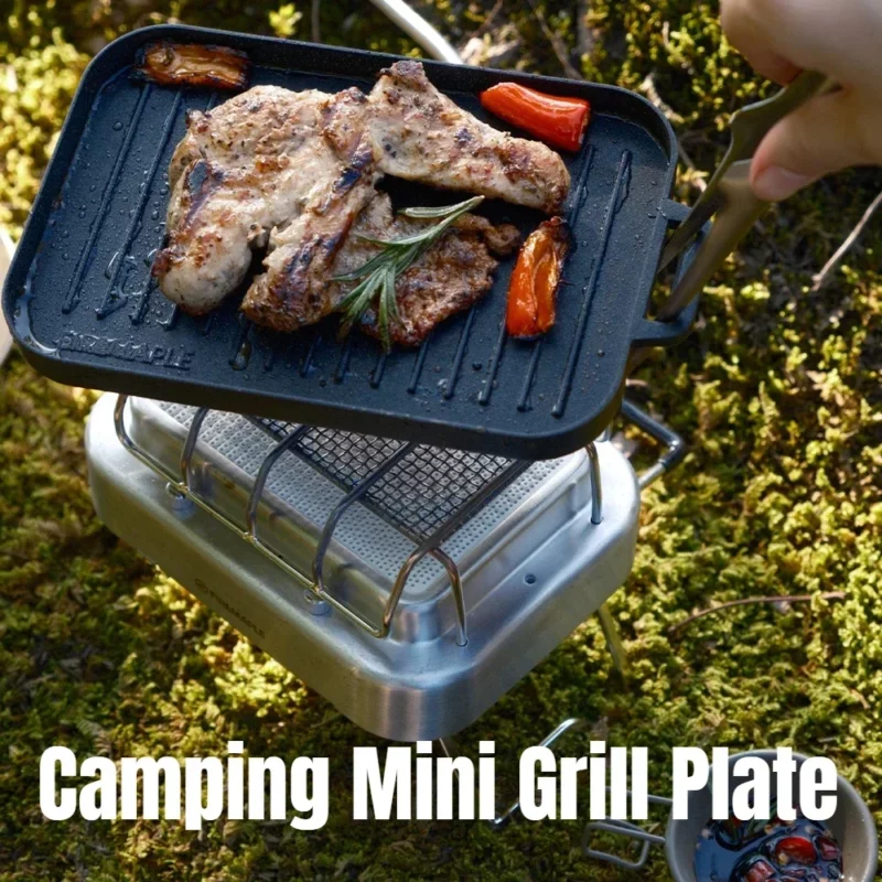 Nieuwe Mini Grillplaat Set Verdikte Hittebestendige Non Stick Rechthoek Barbecue Veelzijdige Outdoor Camping Grillpan
