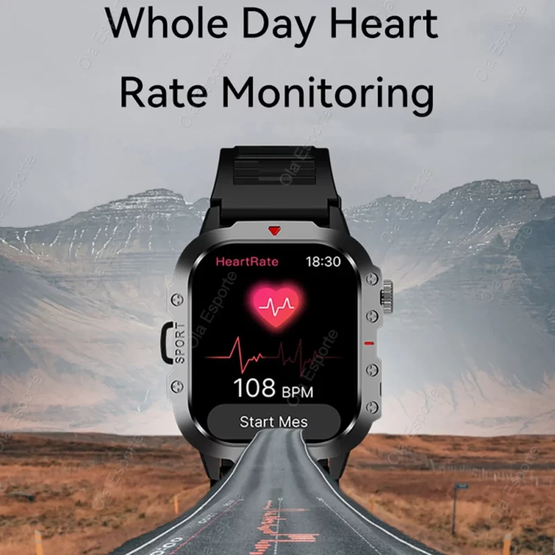 Nieuw Voor Huawei Xiaomi Militaire GPS Smart Horloge Mannen Zaklamp Kompas Waterdichte Outdoor Sport Tracker Bluetooth Oproep Smartwatch - Image 4
