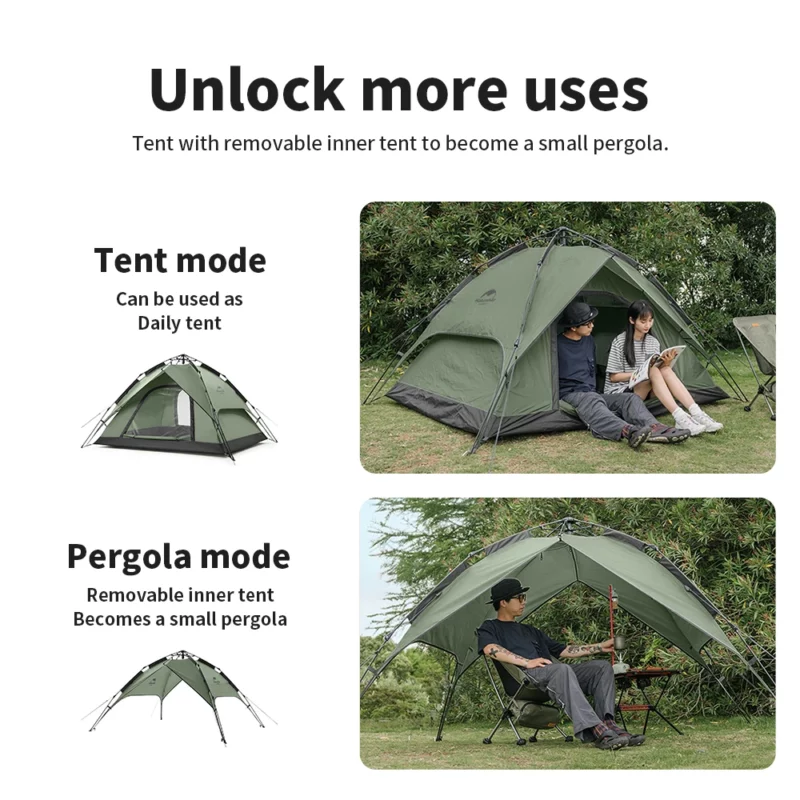 Naturehike Camping Automatische Tent One Touch Waterdicht Dak Tenten Dubbele Deur 3 Persoons Tent Outdoor Strand Vis Shelter Tent - Image 2