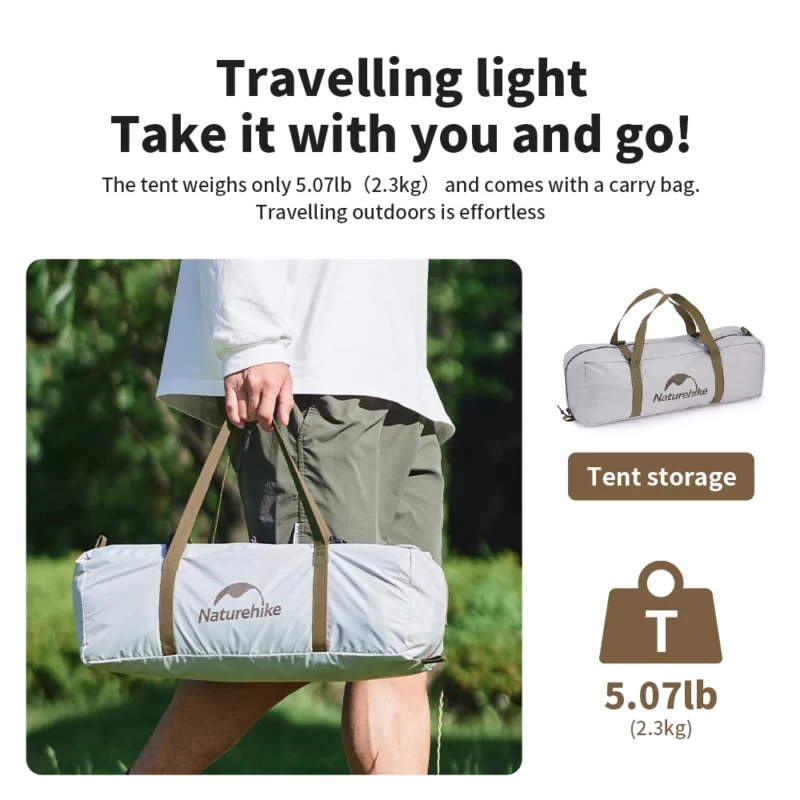 Naturehike Campingtent 2-3 personen Waterdicht UPF50+ Campingtent Buiten Ultralicht Draagbaar Wandelen Trekking Zonwering - Image 6